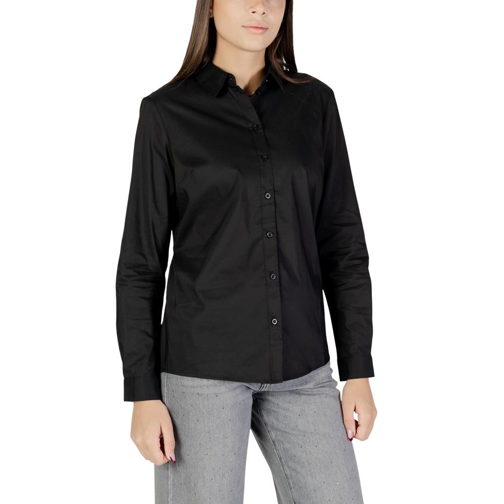Jacqueline De Yong Black Cotton Blouse | Regal Royce