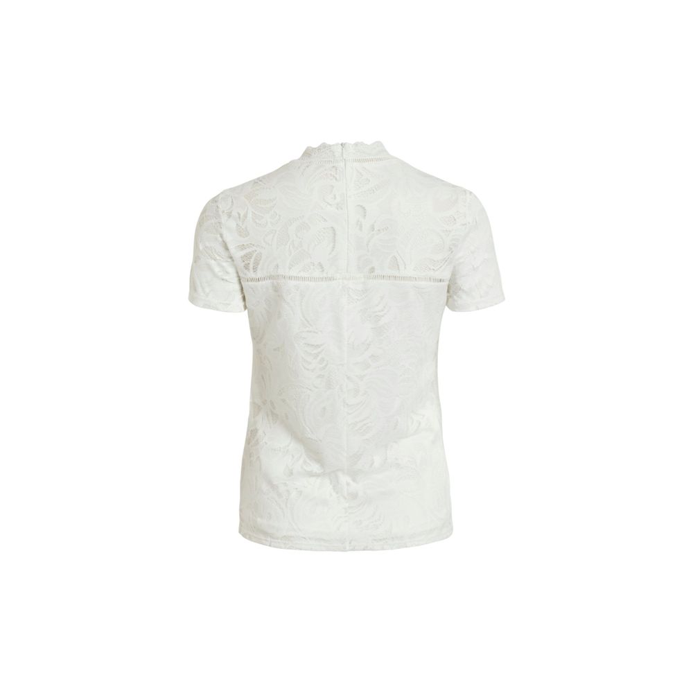 Vila Clothes Cream Polyamide T-Shirt | Regal Royce