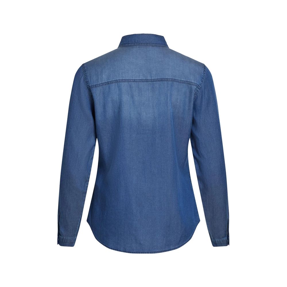 Vila Clothes Blue Cotton Blouse | Regal Royce