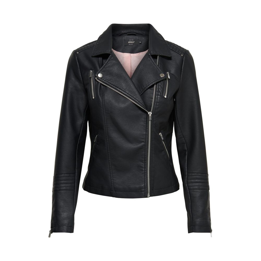 Only Black Viscose Biker Jacket | Regal Royce