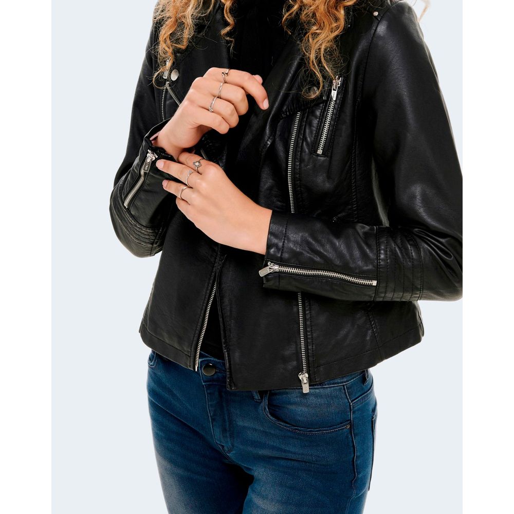 Only Black Viscose Biker Jacket | Regal Royce