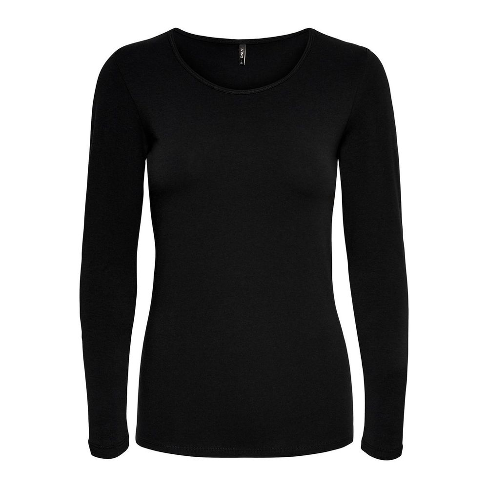 Only Black Cotton Long Sleeve T-Shirt | Regal Royce