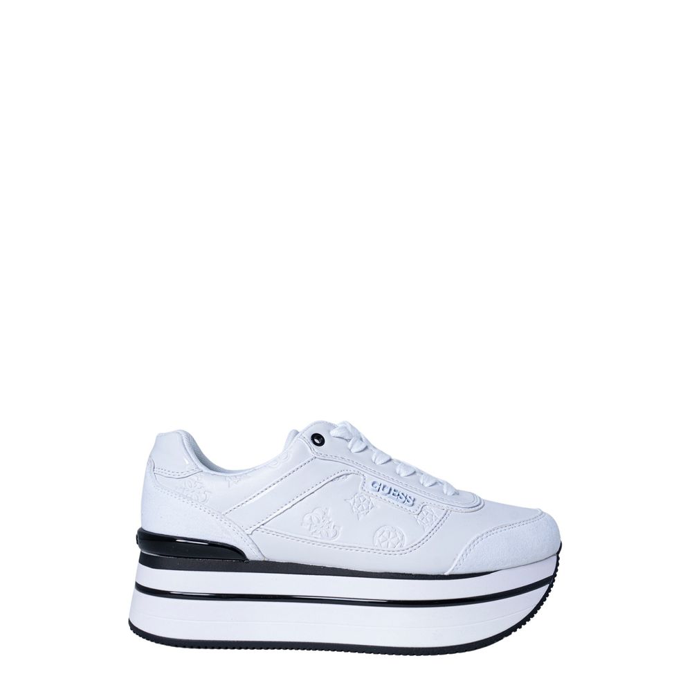 Guess White Polyester Platform Sneakers | Regal Royce