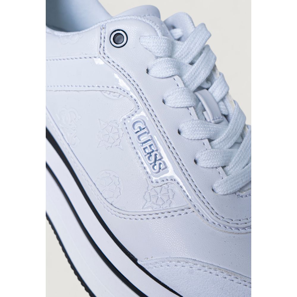 Guess White Polyester Platform Sneakers | Regal Royce