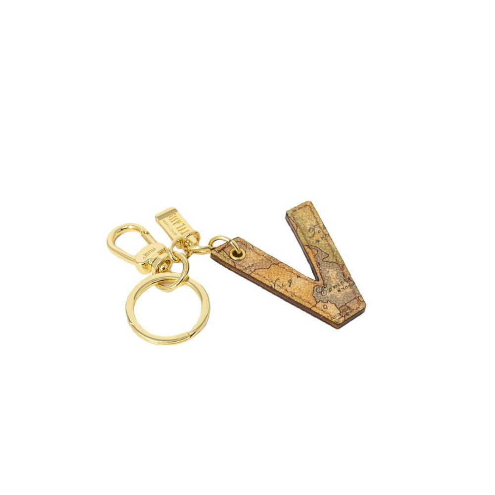 Alviero Martini Prima Classe Beige Leather Keychain | Regal Royce