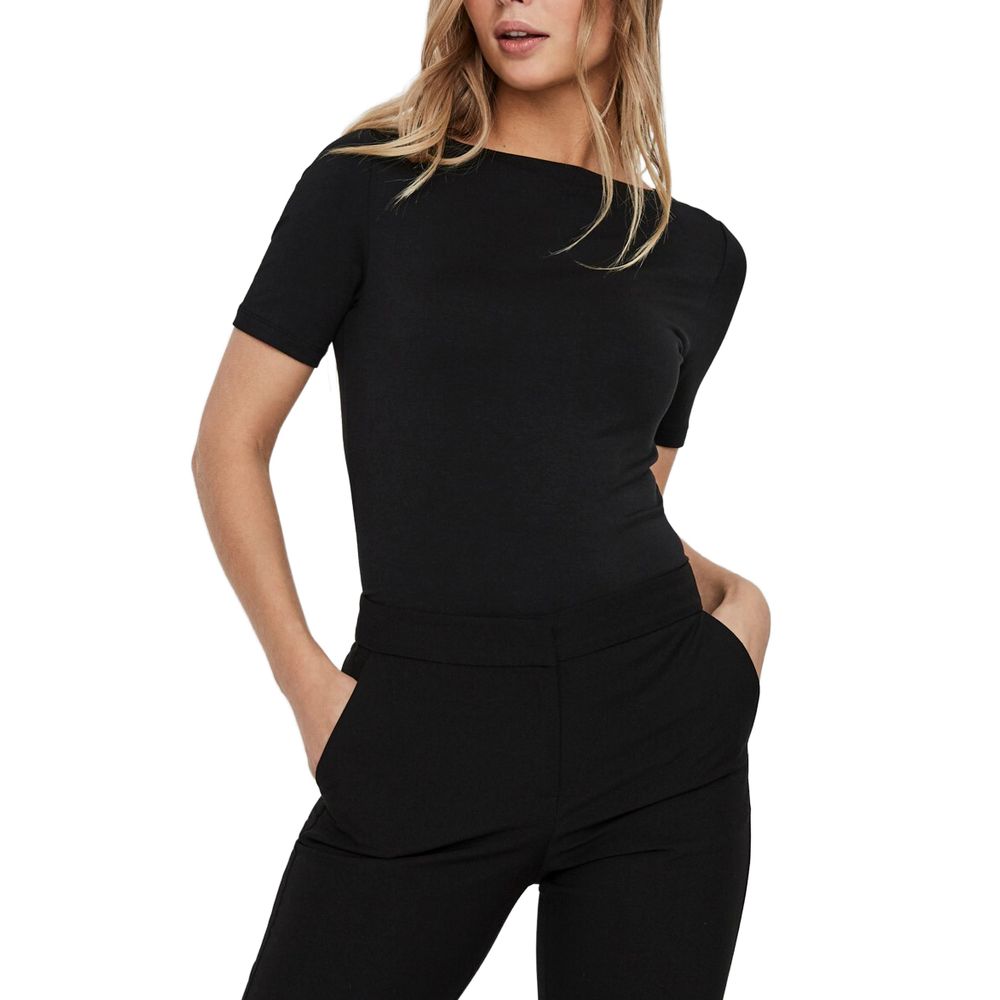 Vero Moda Black Viscose T-Shirt | Regal Royce