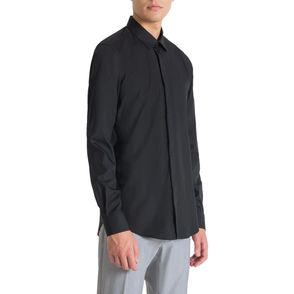 Antony Morato Black Cotton Dress Shirt | Regal Royce