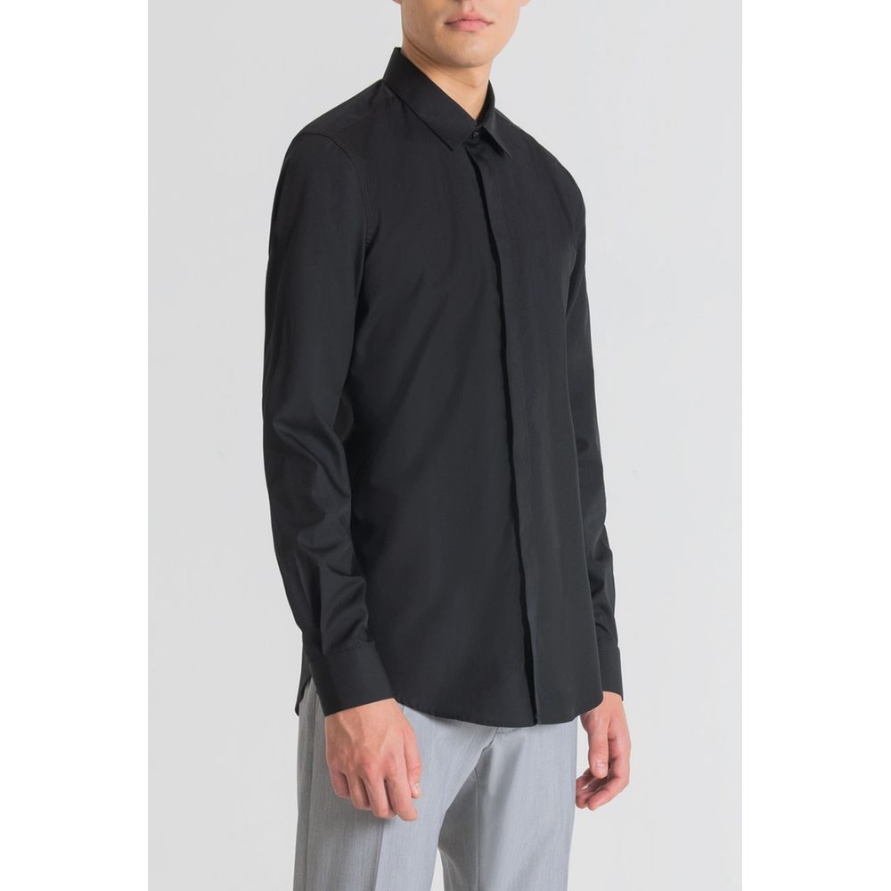 Antony Morato Black Cotton Dress Shirt | Regal Royce