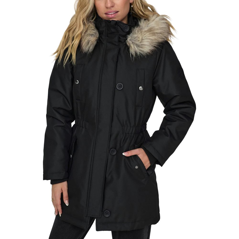 Only Black Polyester Parka | Regal Royce