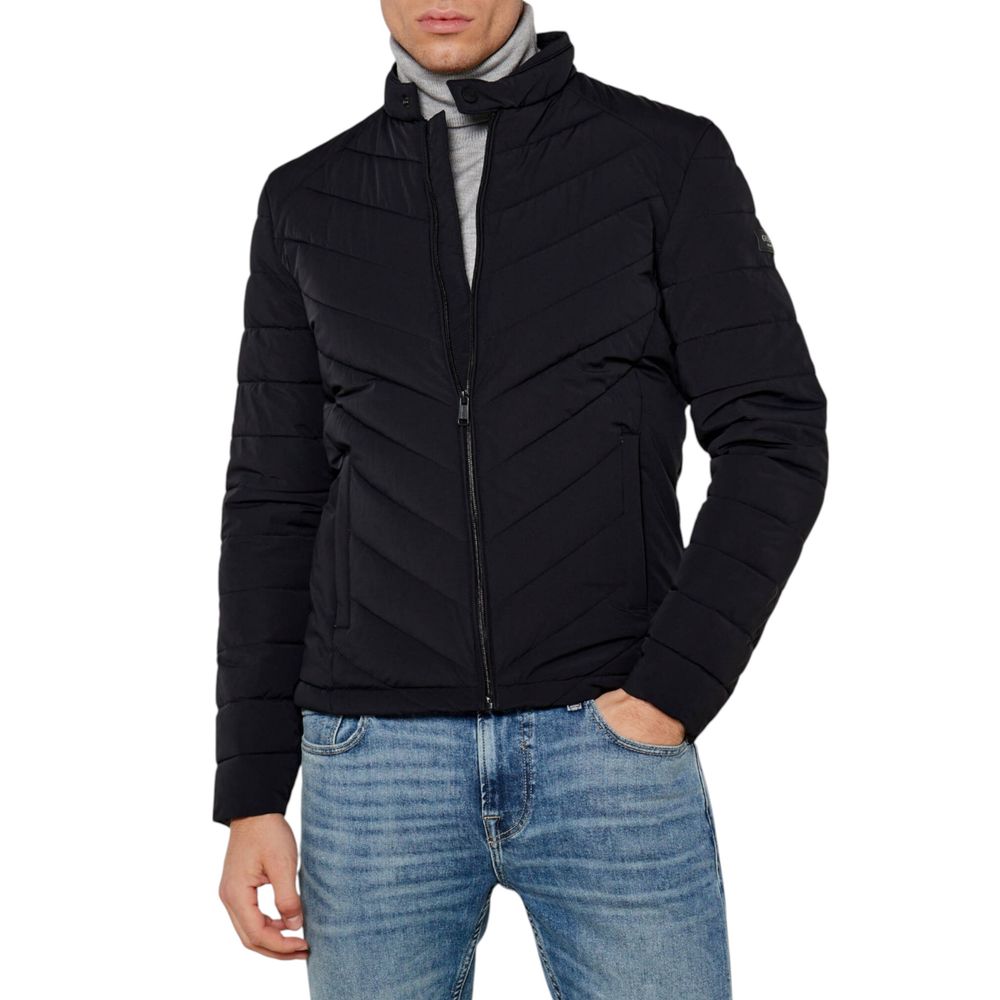 Guess Black Elastane Coat | Regal Royce