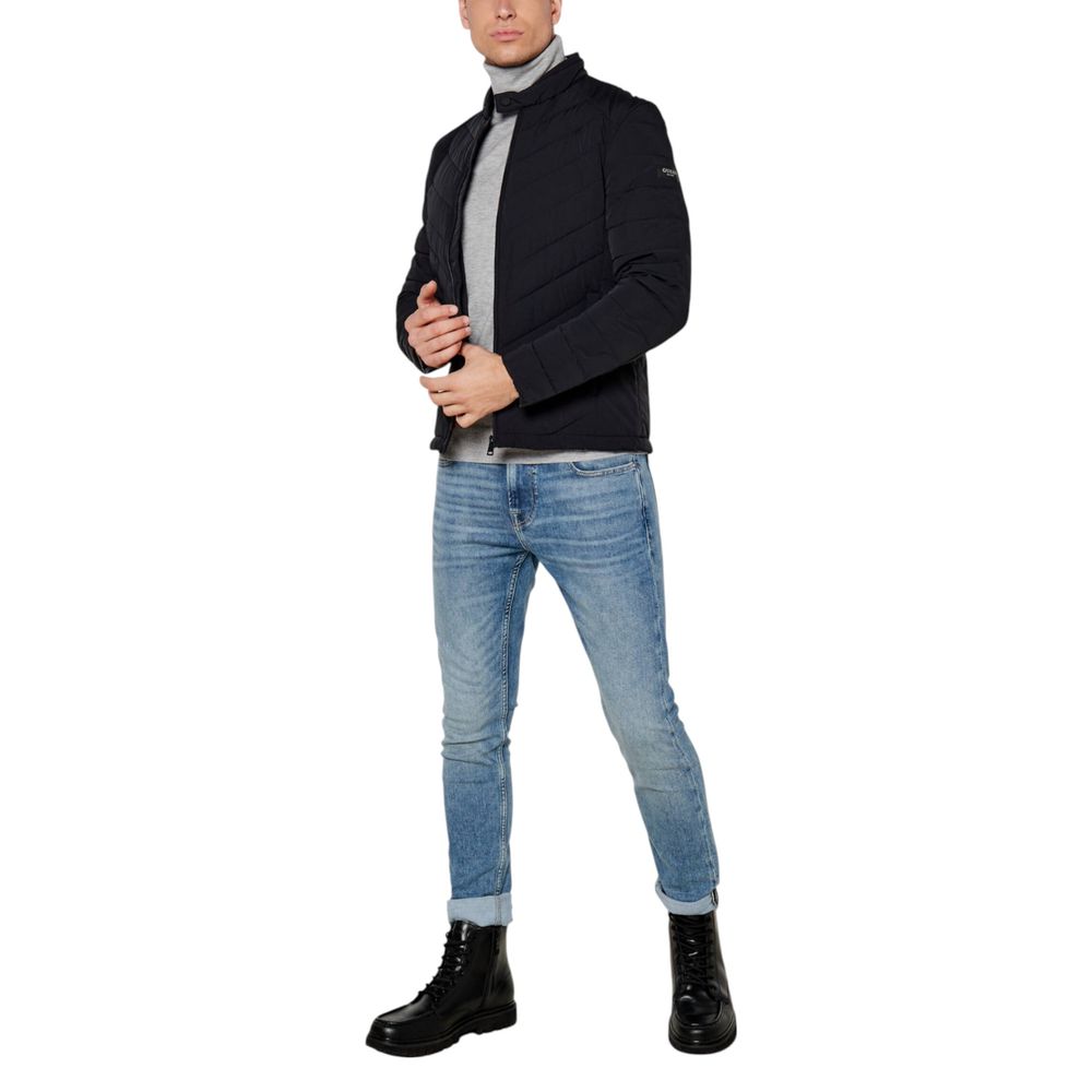 Guess Black Elastane Coat | Regal Royce