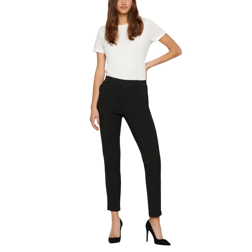 Vero Moda Black Polyester Casual Pants | Regal Royce