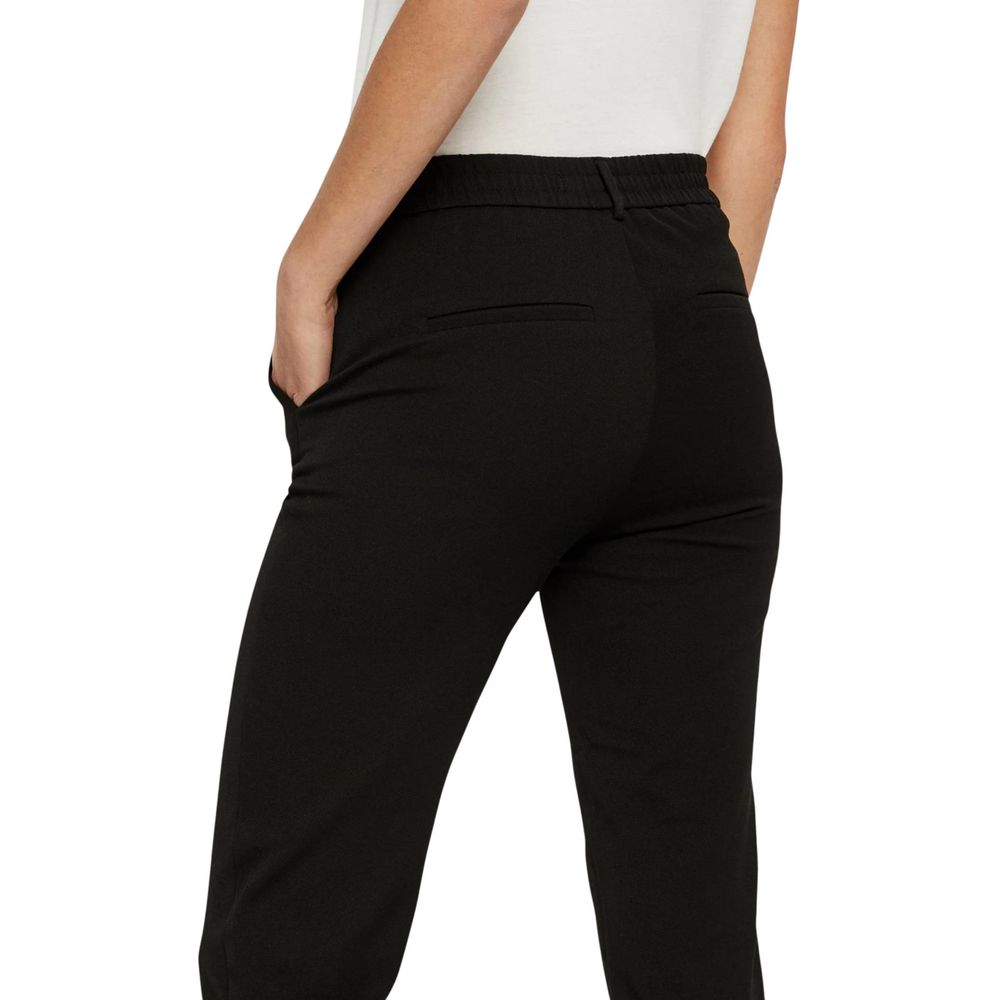 Vero Moda Black Polyester Casual Pants | Regal Royce