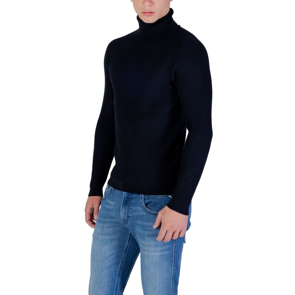 Antony Morato Blue Viscose Turtleneck | Regal Royce