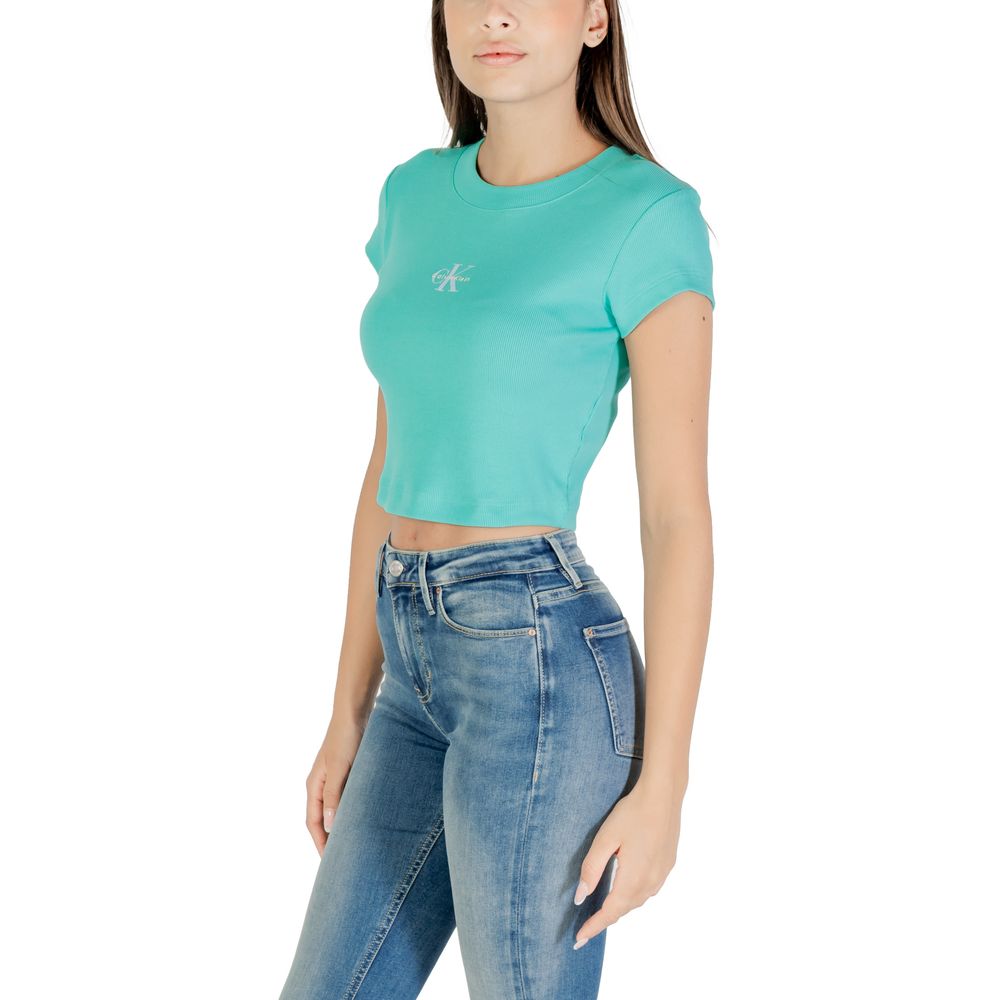 Calvin Klein Jeans Turquoise Cotton T-Shirt | Regal Royce