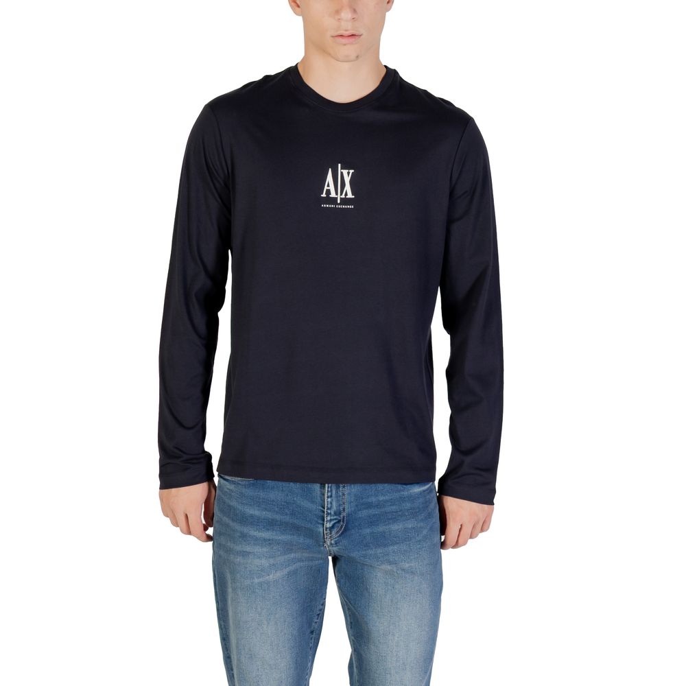 Armani Exchange Blue Cotton Long Sleeve T-Shirt | Regal Royce