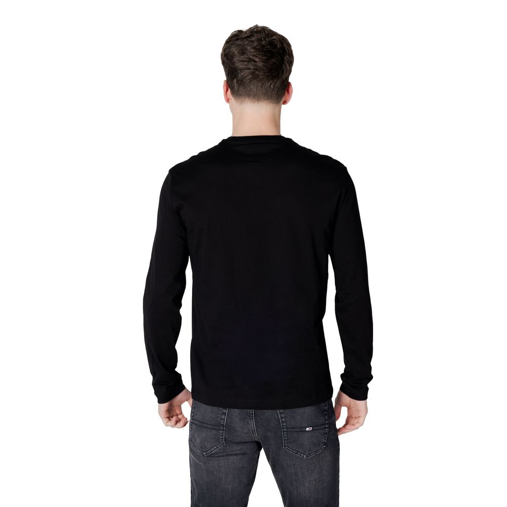 Armani Exchange Black Cotton Long Sleeve T-Shirt | Regal Royce
