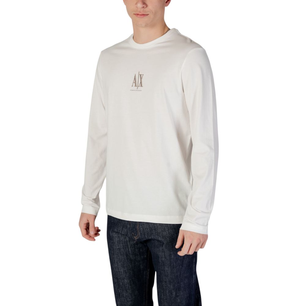 Armani Exchange Cream Cotton Long Sleeve T-Shirt | Regal Royce