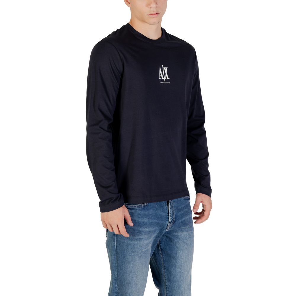 Armani Exchange Blue Cotton Long Sleeve T-Shirt | Regal Royce