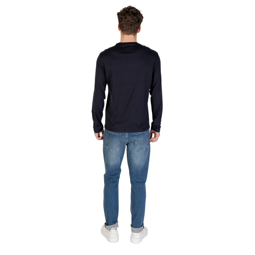 Armani Exchange Blue Cotton Long Sleeve T-Shirt | Regal Royce
