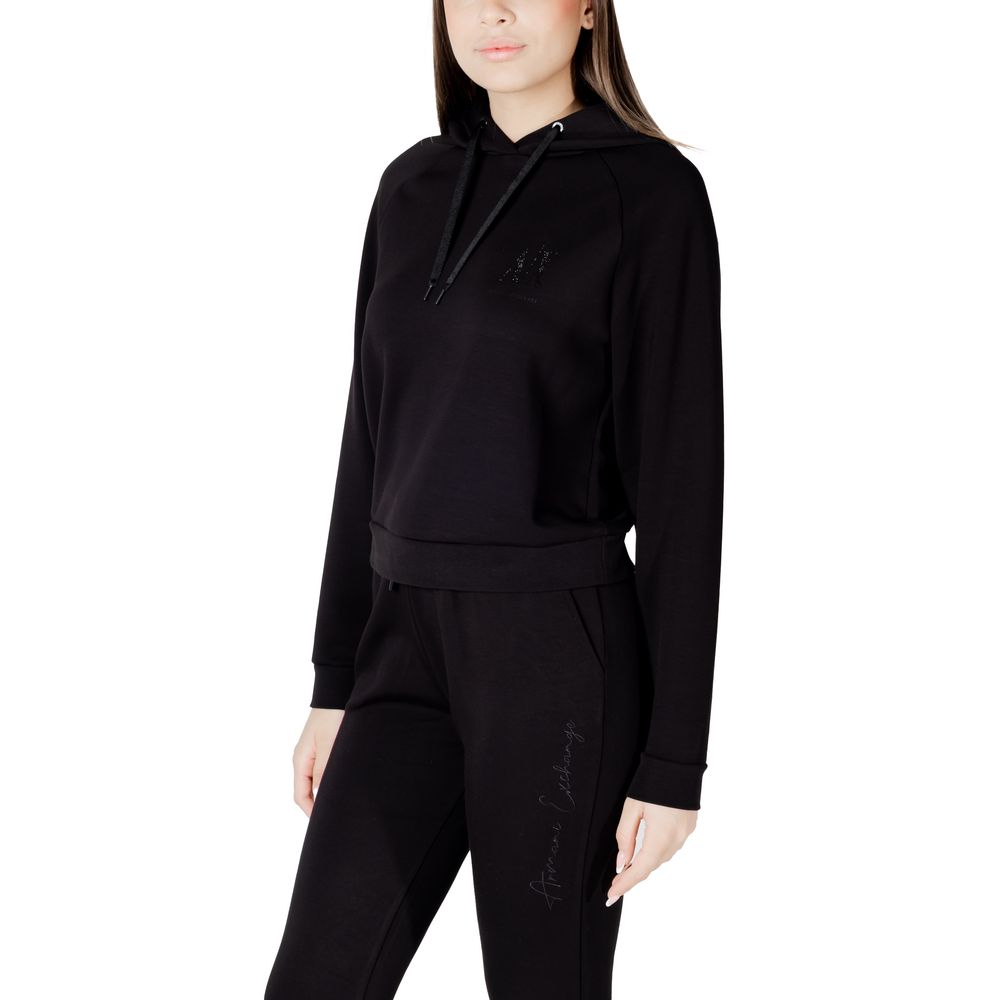 Armani Exchange Black Viscose Hoodie | Regal Royce