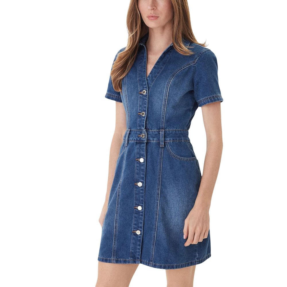 Morgan De Toi Blue Cotton Midi Dress | Regal Royce