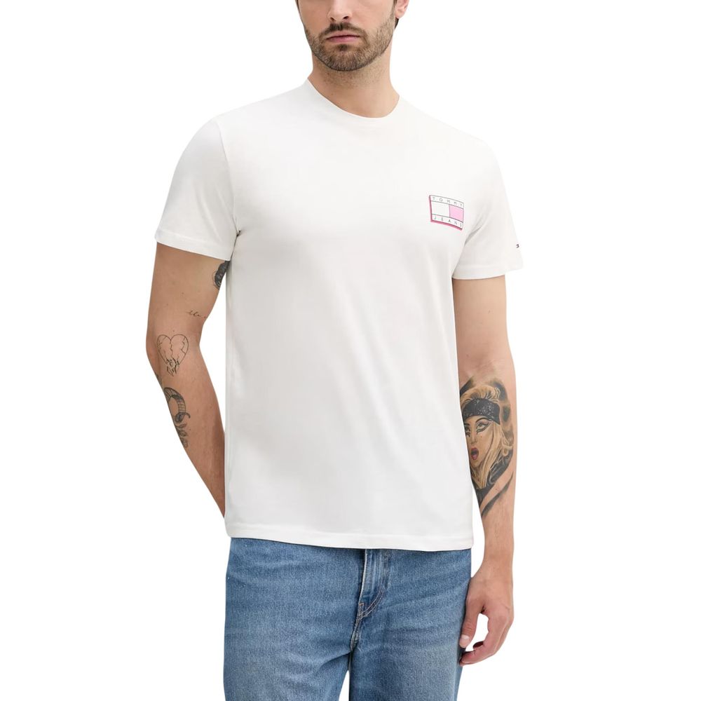Tommy Hilfiger Jeans Cream Recycled Cotton T-Shirt | Regal Royce