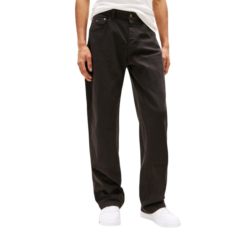 Tommy Hilfiger Jeans Black Organic Cotton Casual Pants | Regal Royce