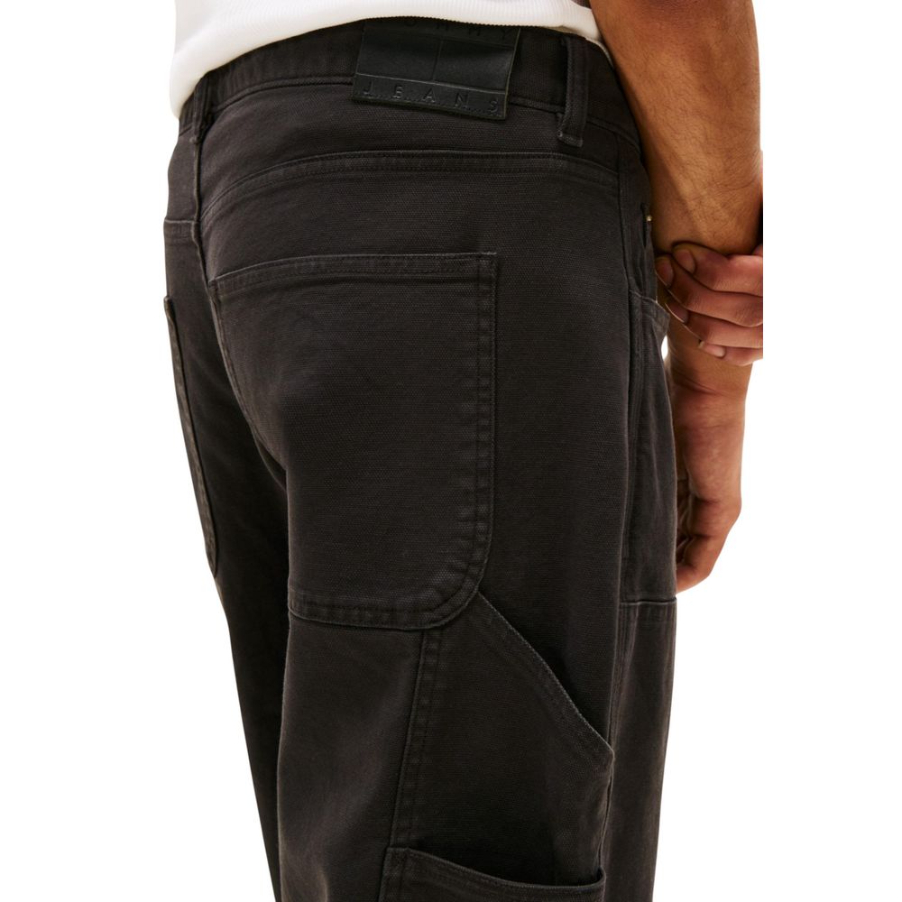 Tommy Hilfiger Jeans Black Organic Cotton Casual Pants | Regal Royce
