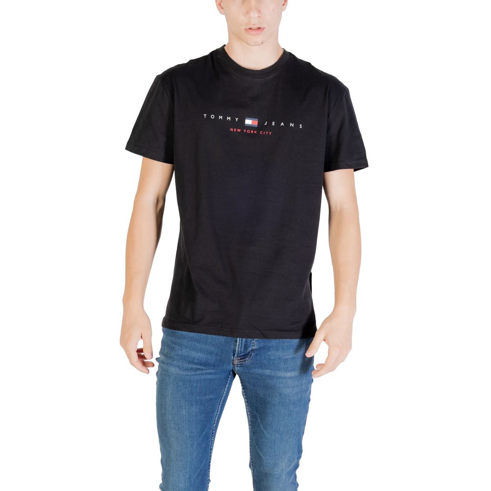 Tommy Hilfiger Jeans Black Recycled Cotton T-Shirt | Regal Royce