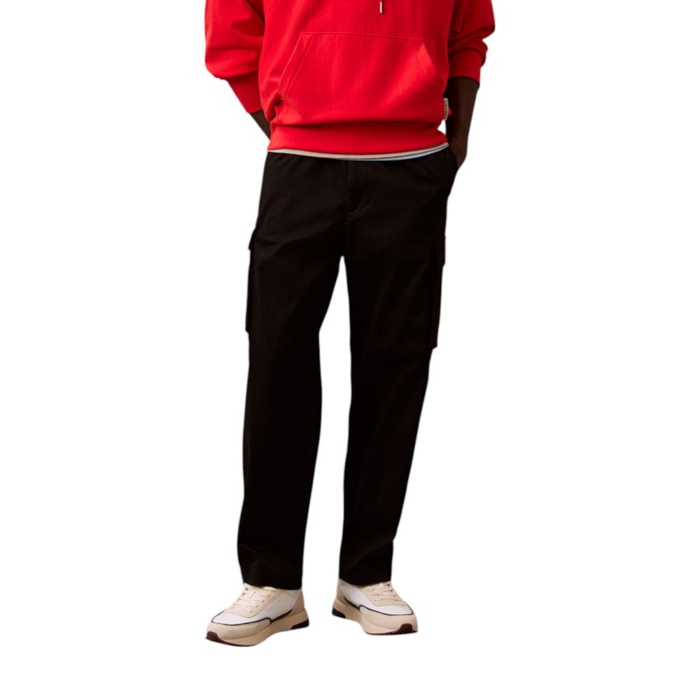 Calvin Klein Jeans Black Cotton Cargo Pants | Regal Royce