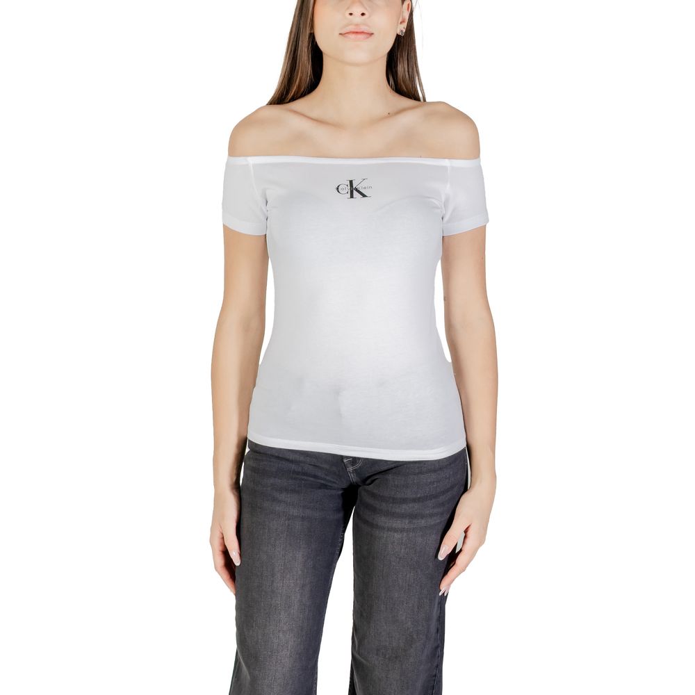 Calvin Klein Jeans White Cotton T-Shirt | Regal Royce