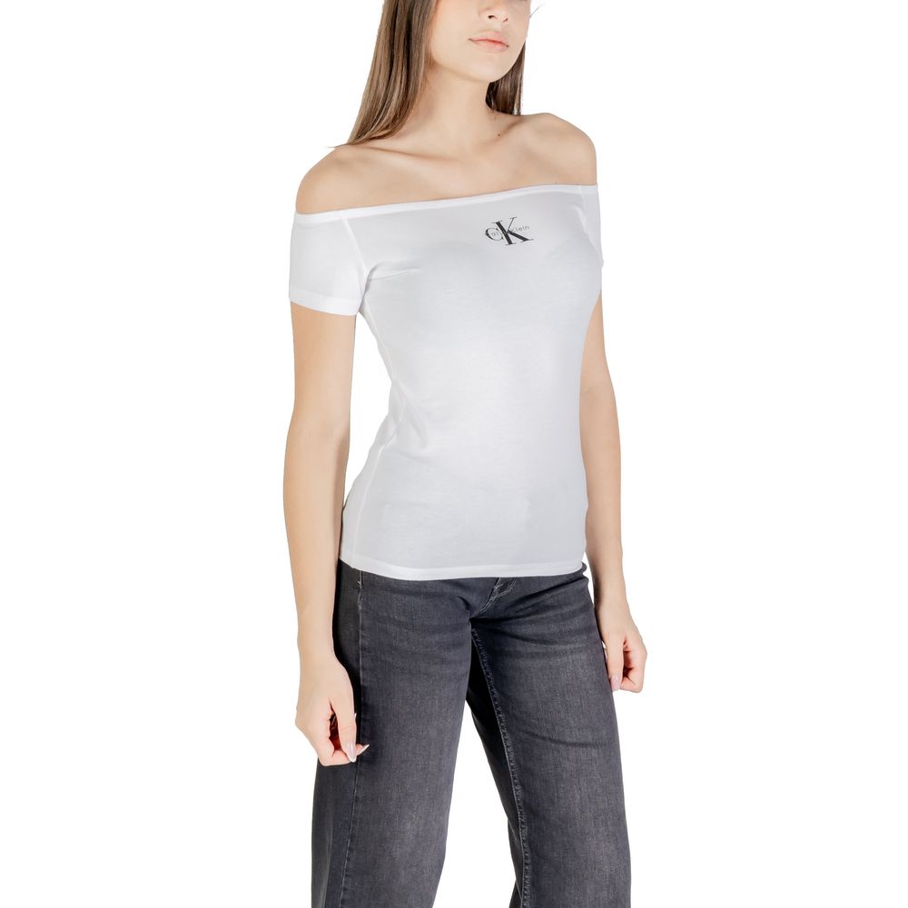 Calvin Klein Jeans White Cotton T-Shirt | Regal Royce