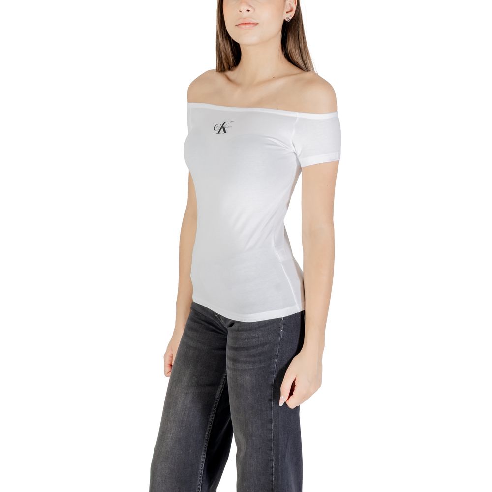 Calvin Klein Jeans White Cotton T-Shirt | Regal Royce