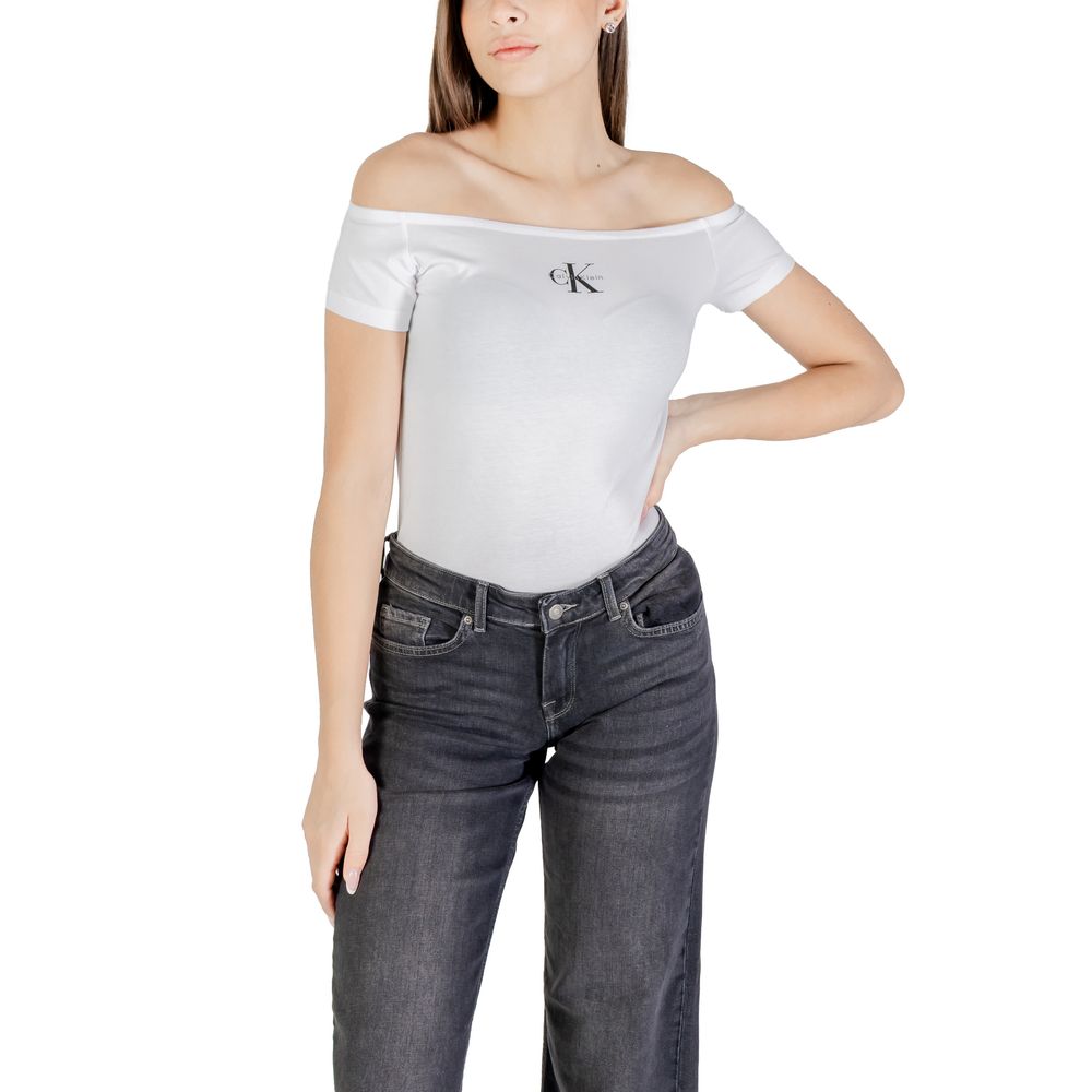 Calvin Klein Jeans White Cotton T-Shirt | Regal Royce