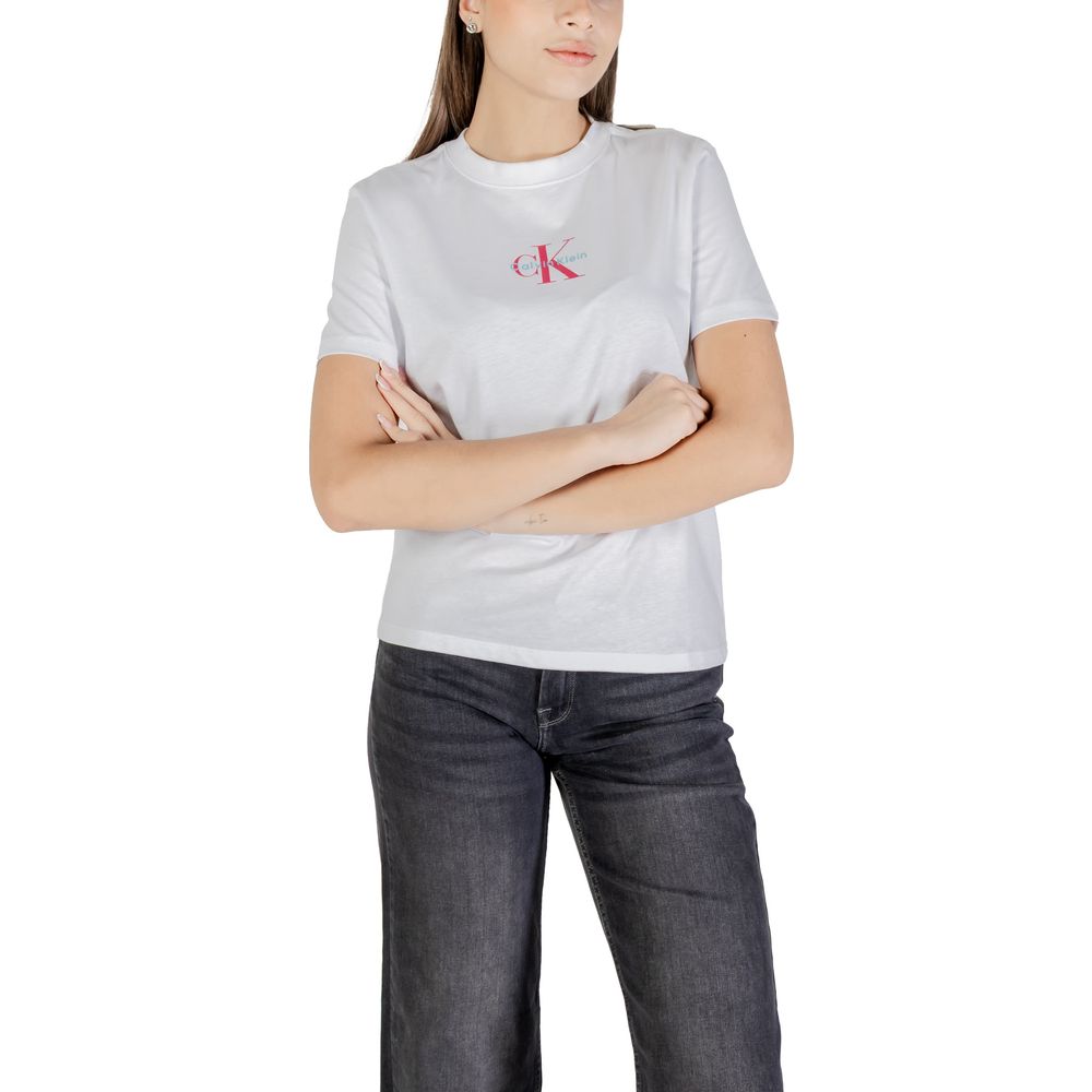Calvin Klein Jeans White Cotton T-Shirt | Regal Royce