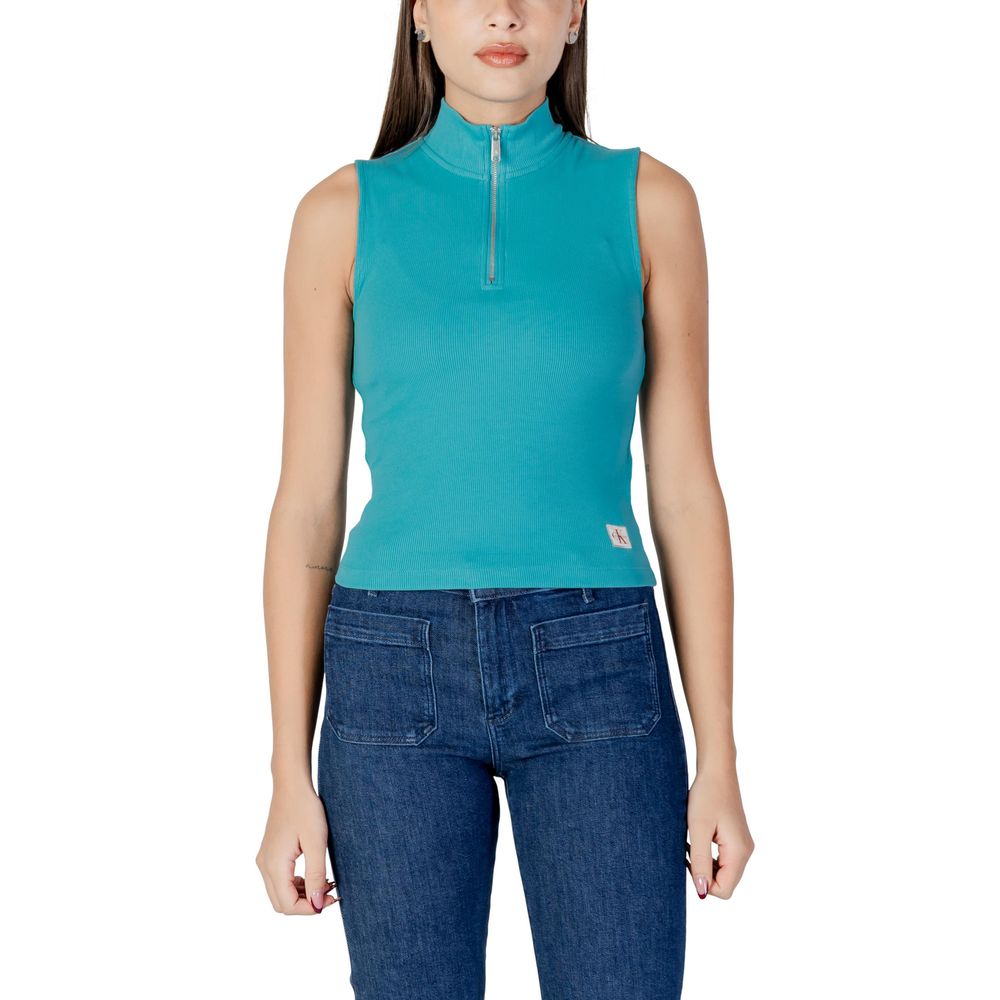 Calvin Klein Jeans Turquoise Cotton Top | Regal Royce
