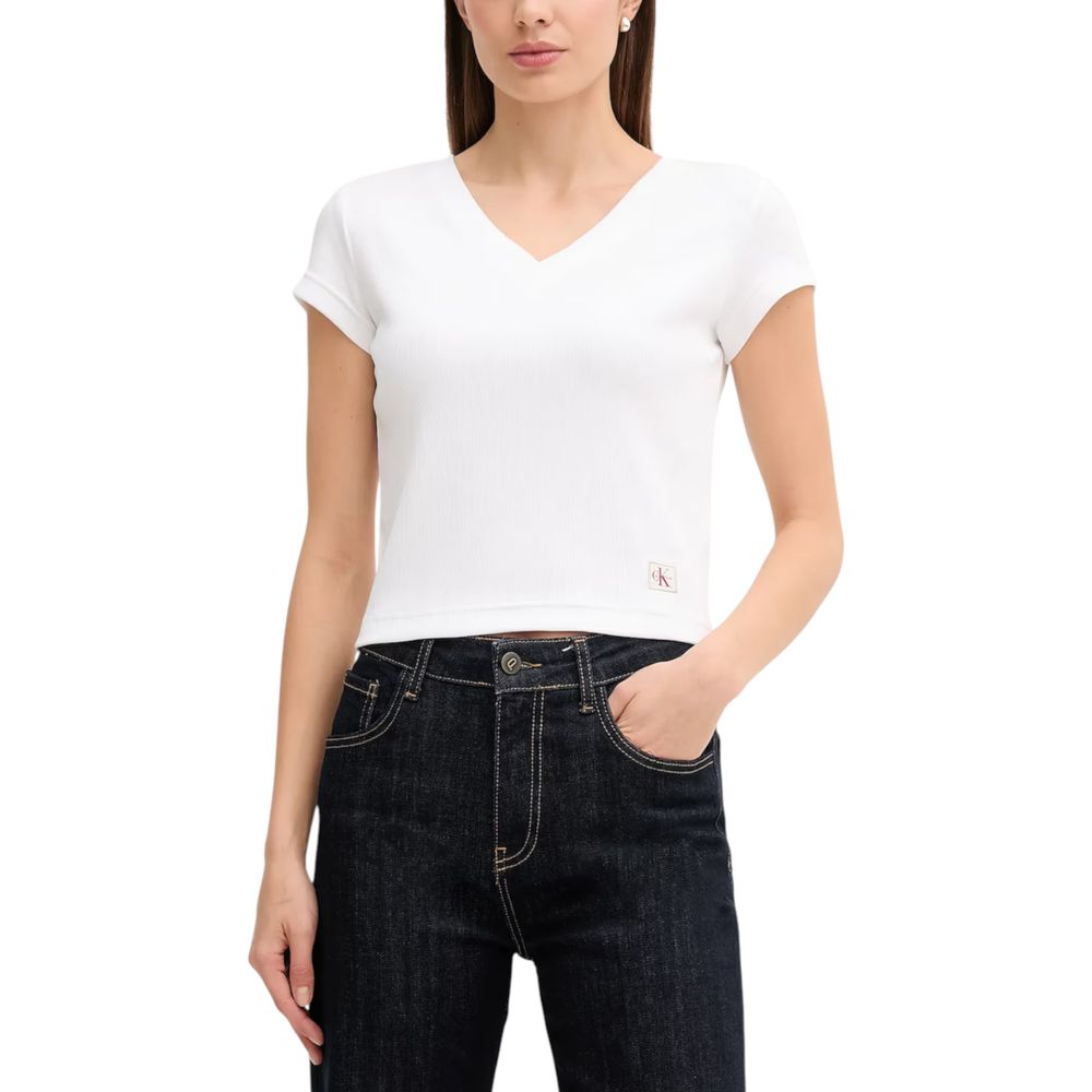 Calvin Klein Jeans White Cotton T-Shirt | Regal Royce