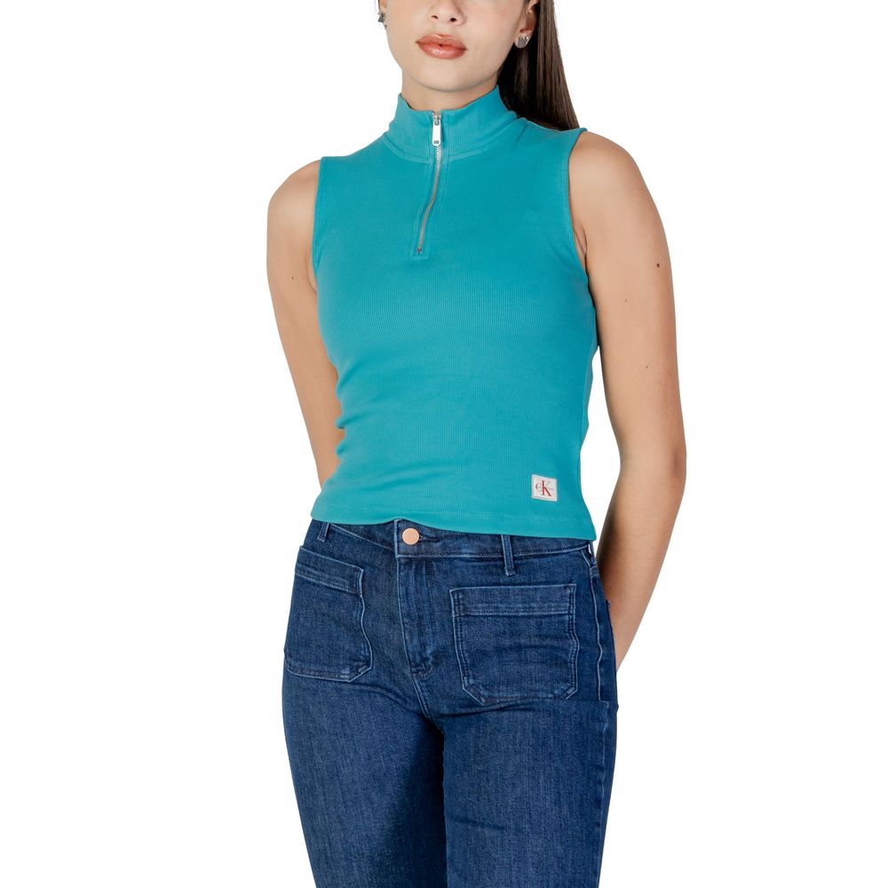 Calvin Klein Jeans Turquoise Cotton Top | Regal Royce