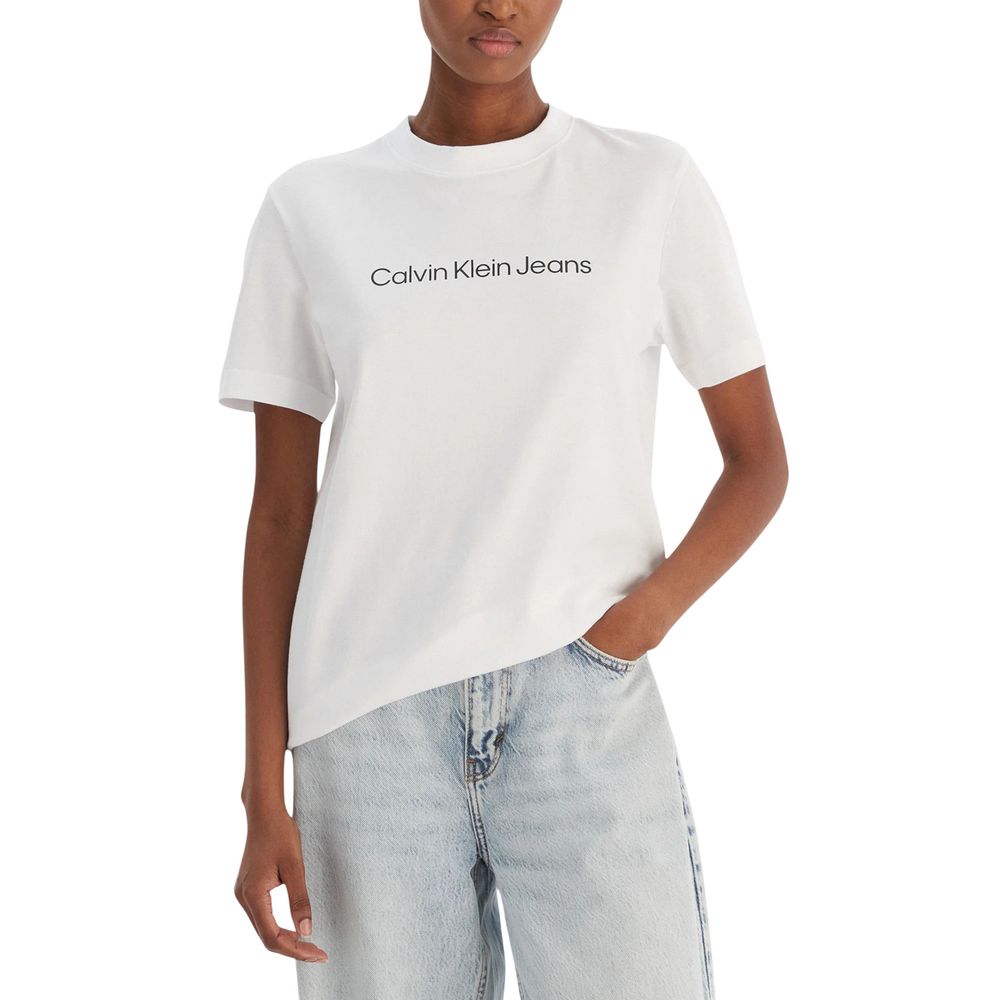 Calvin Klein Jeans White Cotton T-Shirt | Regal Royce
