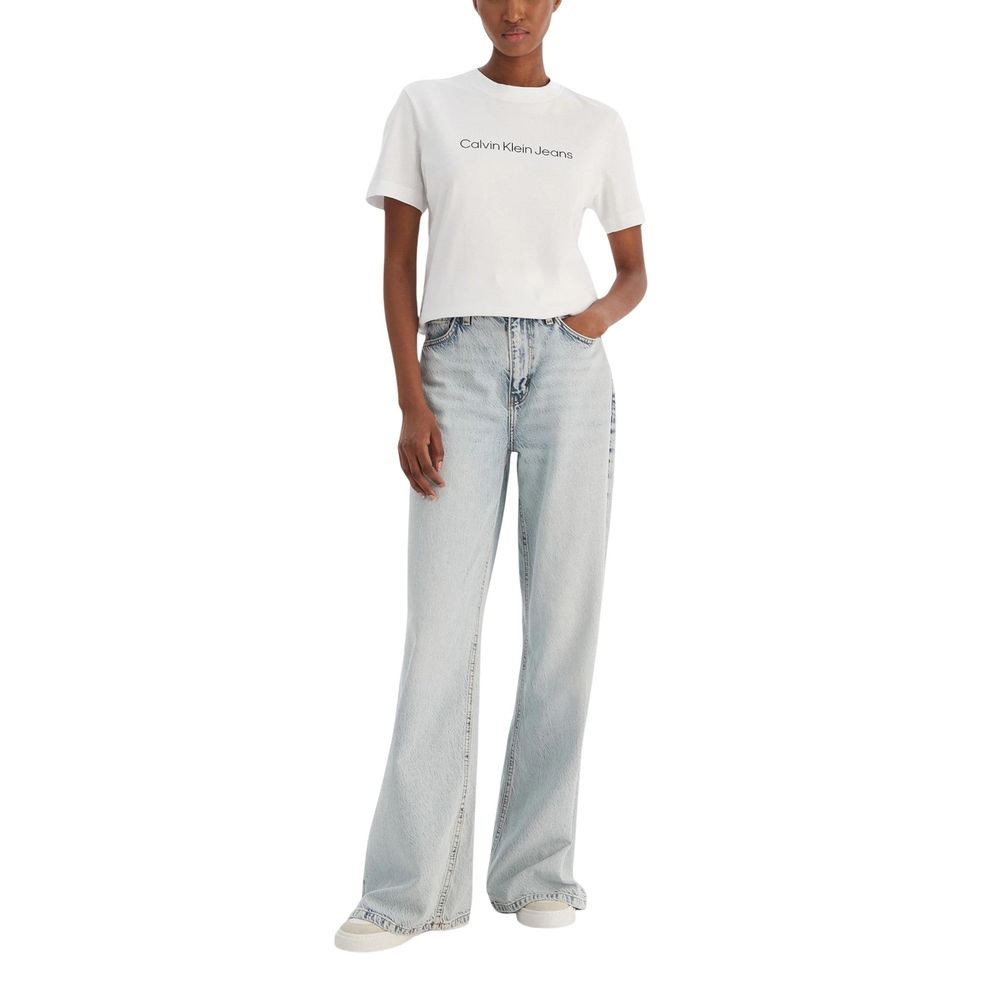 Calvin Klein Jeans White Cotton T-Shirt | Regal Royce
