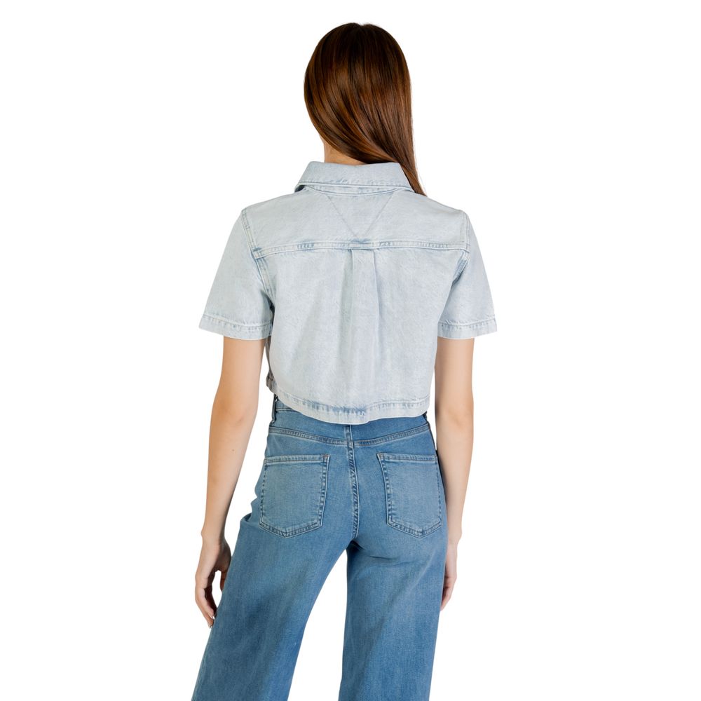 Tommy Hilfiger Jeans Light Blue Recycled Cotton Shortsleeve Shirt | Regal Royce