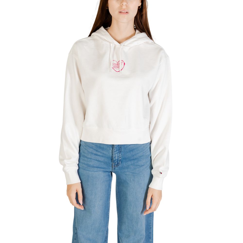 Tommy Hilfiger Jeans Cream Recycled Cotton Hoodie | Regal Royce