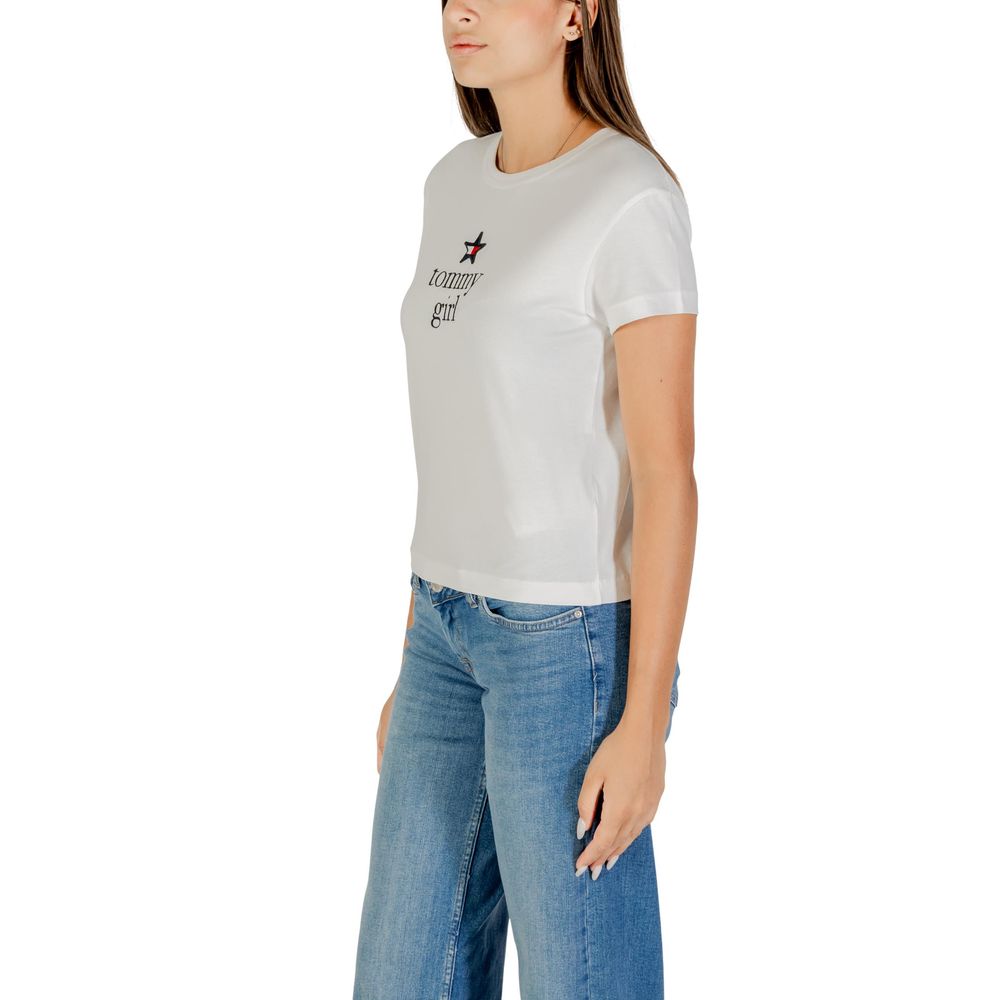 Tommy Hilfiger Jeans Cream Organic Cotton T-Shirt | Regal Royce