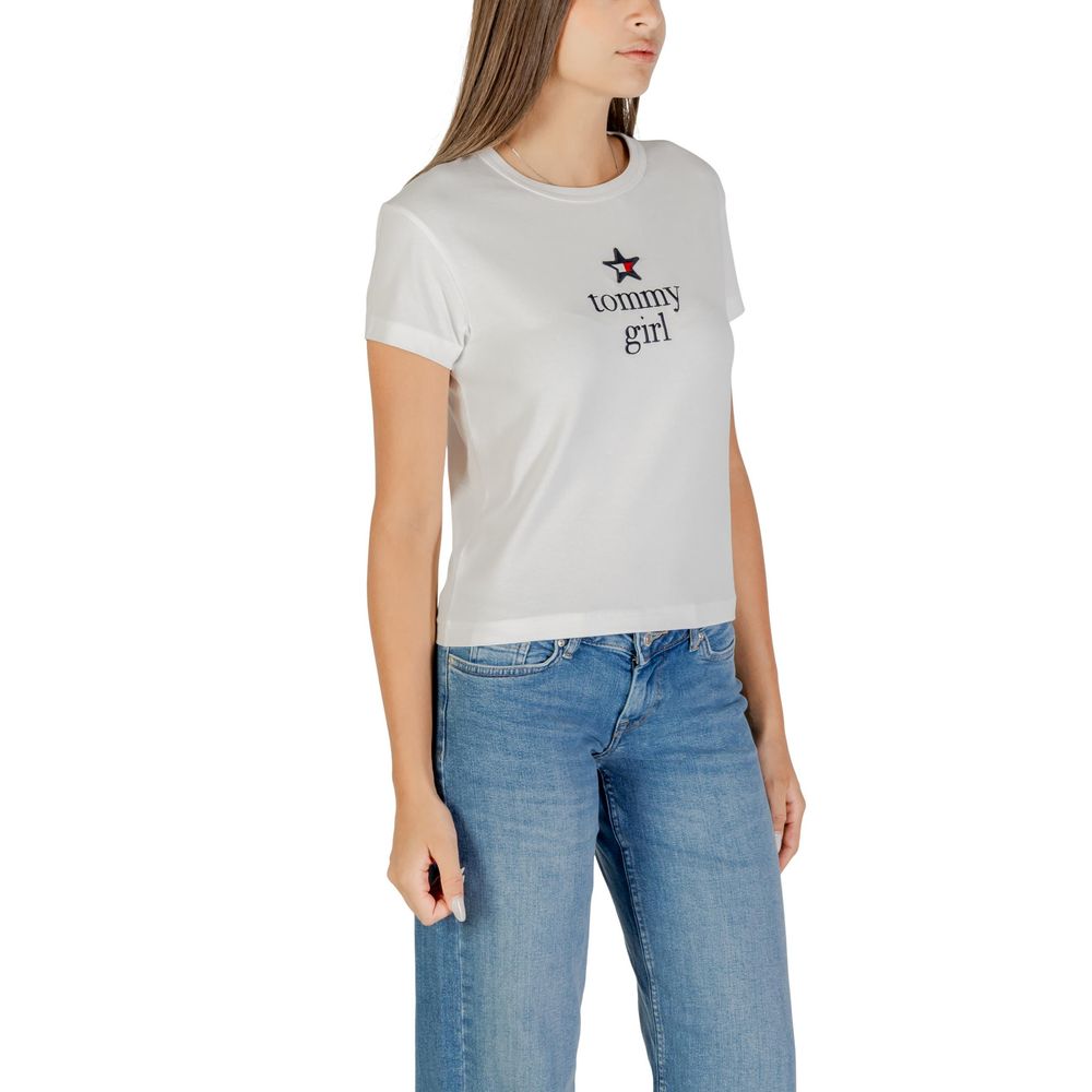 Tommy Hilfiger Jeans Cream Organic Cotton T-Shirt | Regal Royce