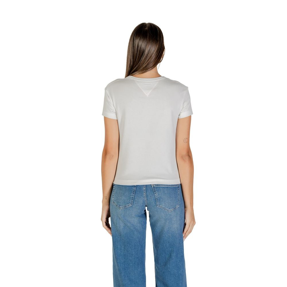 Tommy Hilfiger Jeans Cream Organic Cotton T-Shirt | Regal Royce
