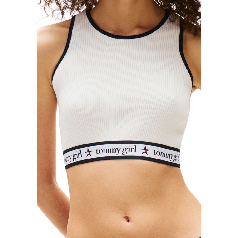 Tommy Hilfiger Jeans Cream Organic Cotton Top | Regal Royce