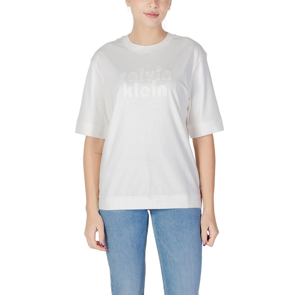 Calvin Klein Jeans White Cotton T-Shirt | Regal Royce
