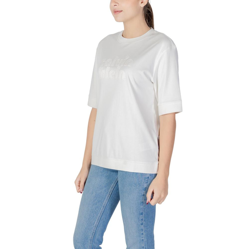Calvin Klein Jeans White Cotton T-Shirt | Regal Royce