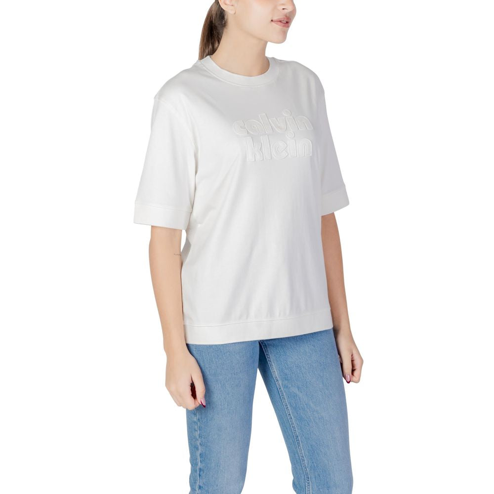 Calvin Klein Jeans White Cotton T-Shirt | Regal Royce